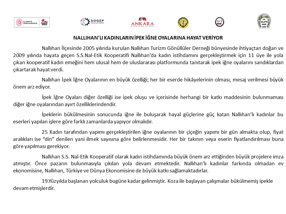 Nallıhan iğne oyası el emeği ürün